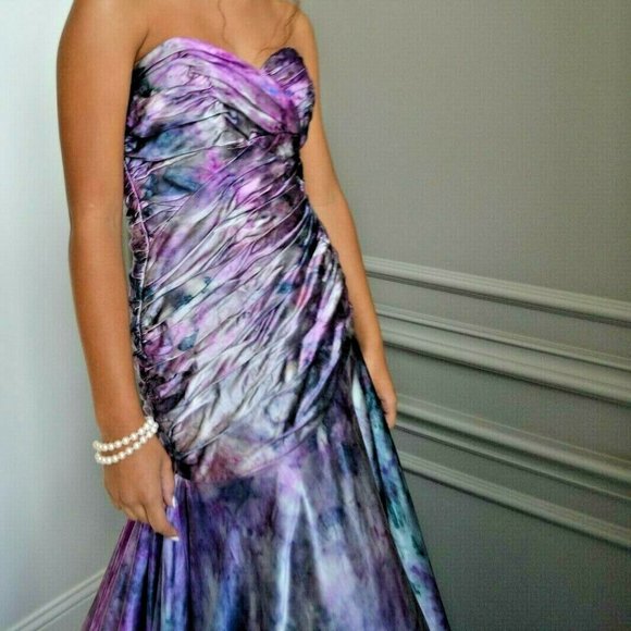 NEW Silk Wedding gown ivory silver white pink purple small medium dyed 4 6 8 10 - Picture 6 of 16